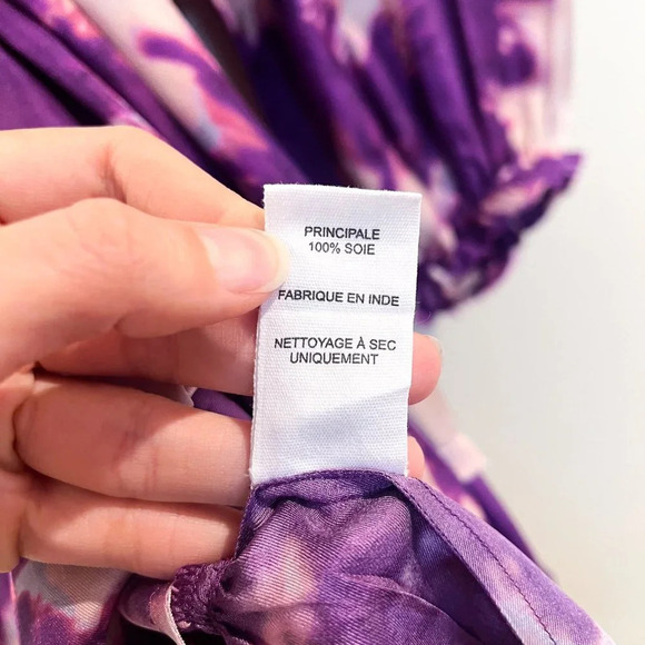 Ulla Johnson Emery 100% Silk Purple Tie Dye Mini Dress in Cassis Blur 00 NWT - Picture 14 of 15
